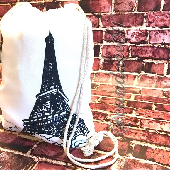 Black & White Eiffel Tower Backpack - Picture 4 of 7